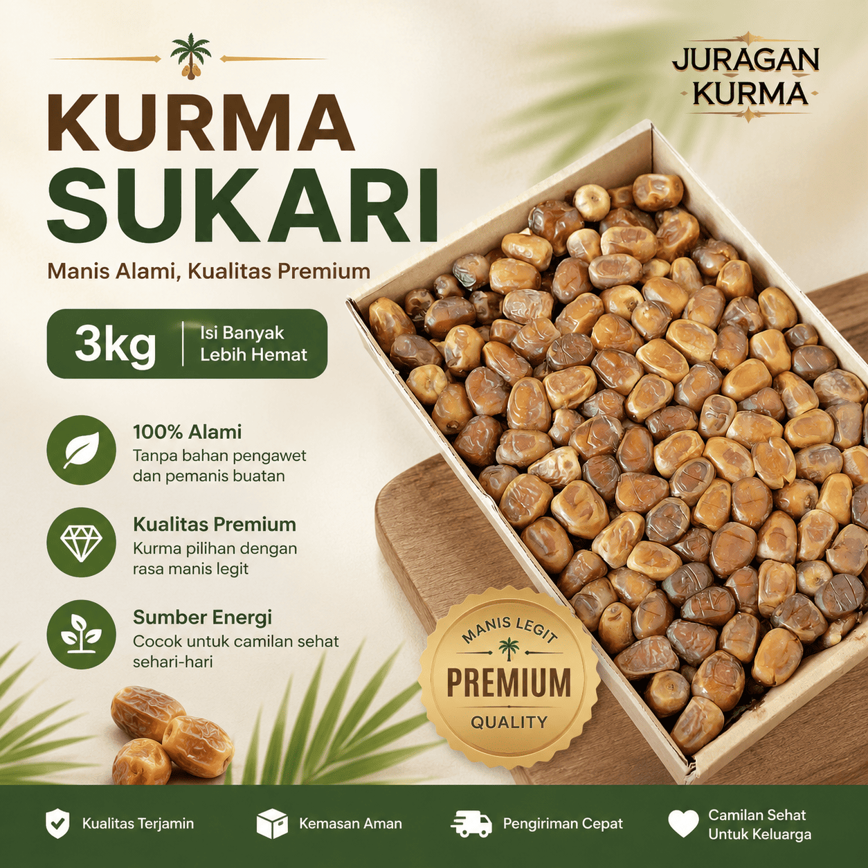 Jual Kurma Tangerang: Distributor Premium Murah di Cikupa, Panongan, dan Sekitarnya